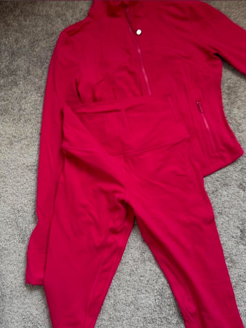 lululemon Pink DRAGONFRUIT High-Waist Leggings & Zip Jacket Set WITH BRA - Picture 2 of 8
